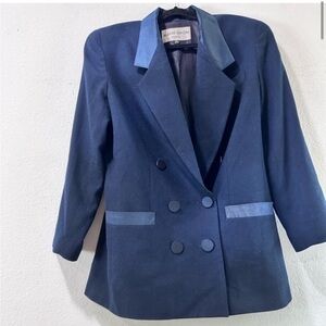 ALBERT NIPON dark blue blazer 100% wool size:12